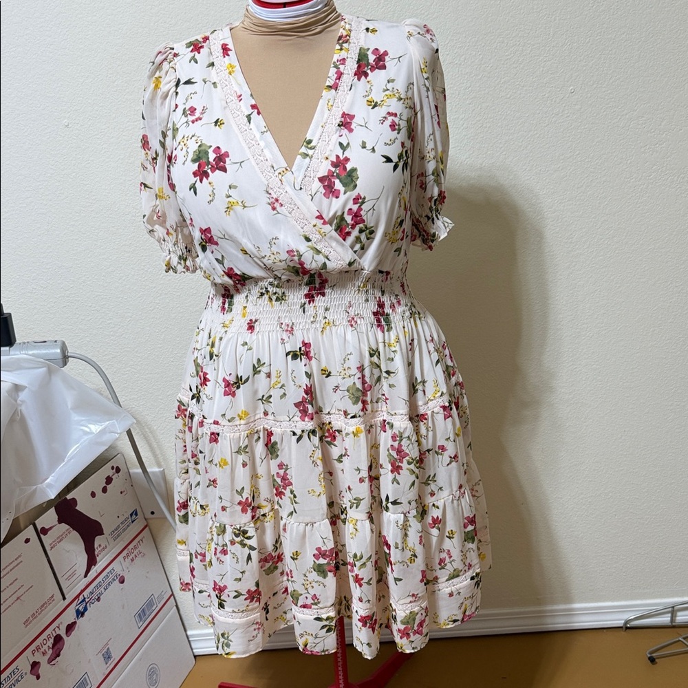 Taylor White Floral Mini Dress